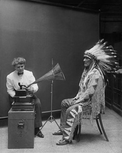 481px-Frances_Densmore_recording_Mountain_Chief2